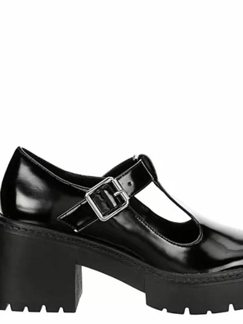 Madden Girl Black Patent Mary Jane Block Heel with Buckle Strap - Picture 2 of 16